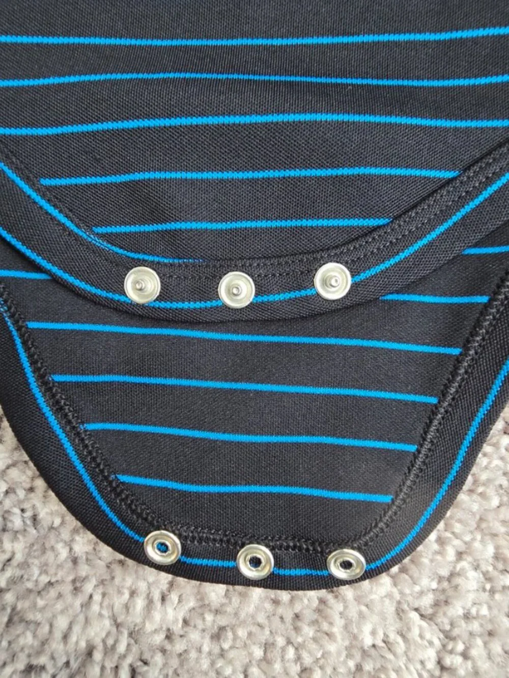 Under Armour Baby Boys Polo Bodysuit Striped HeatGear 9-12 Months Black Blue